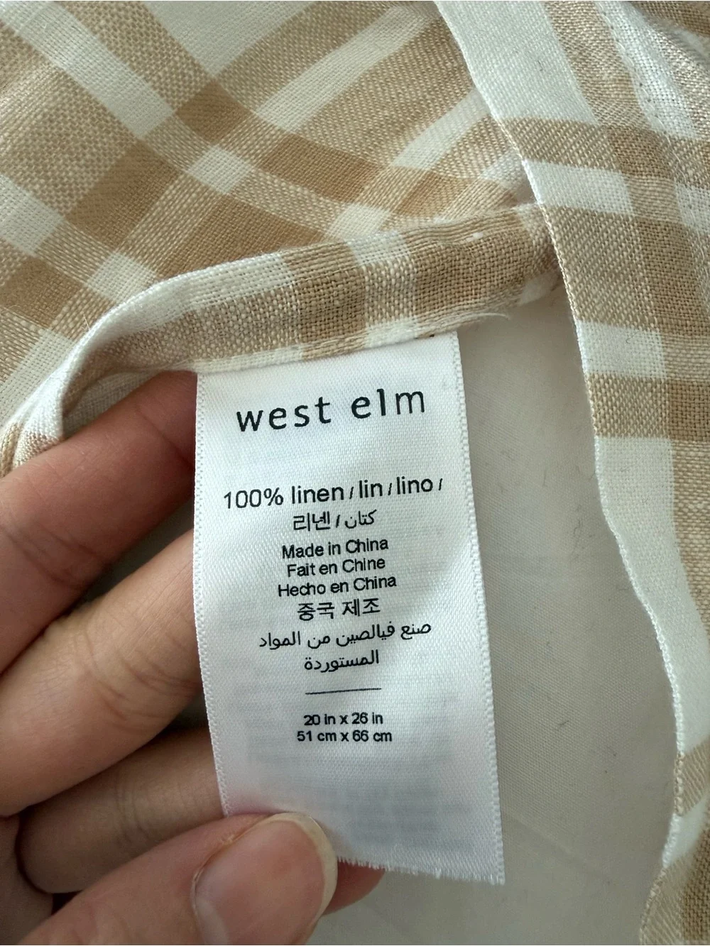 West Elm 100% linen sham